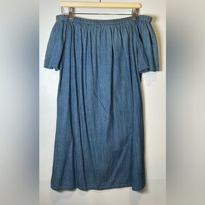 Off-Shoulder Denim Dress. Size XL